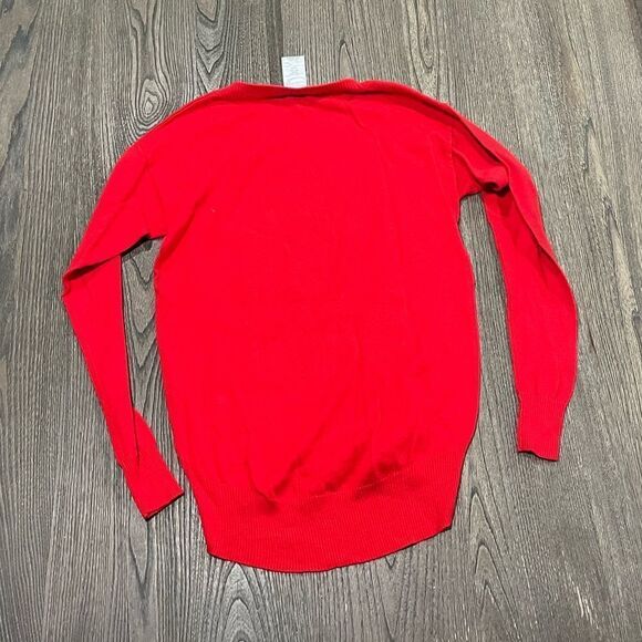 Disney Red Vintage Y2K Mickey Mouse Crew Neck High Low Pullover Sweater XS - Picture 4 of 4